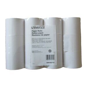 Universal White Bond‎ Calculator Paper Rolls 2.25 in. x 150 ft. 12/Pack UNV35715